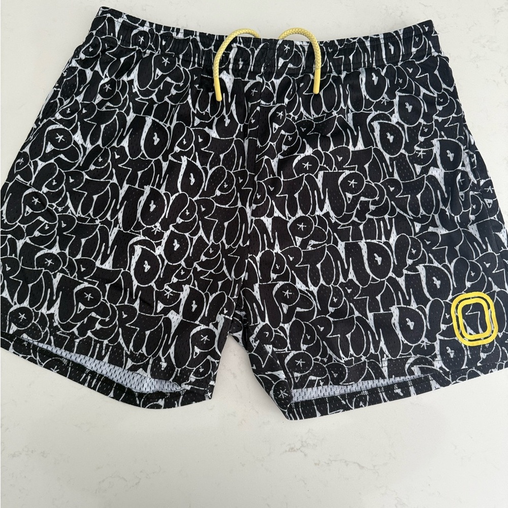 Stylish Black and Yellow Athletic Shorts